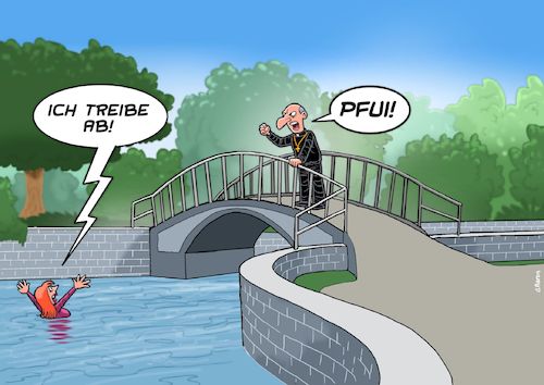 Cartoon: Abtreibung (medium) by Chris Berger tagged abtreibung,abtreibungsgegner,wasser,ertrinken,katholische,kirche,pfarrer,rettung,fluss,abtreibung,abtreibungsgegner,wasser,ertrinken,katholische,kirche,pfarrer,rettung,fluss