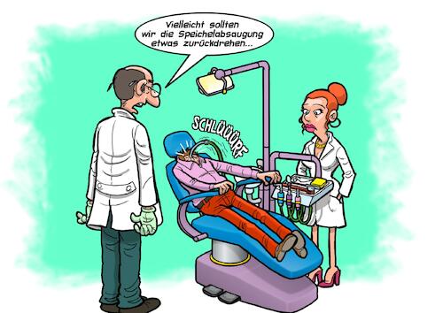 Cartoon: Beim Zahnarzt (medium) by Joshua Aaron tagged zahnarzt,dentist,zahnarzt,dentist