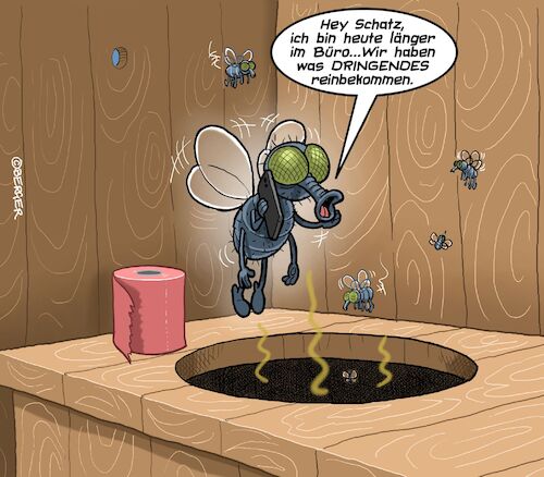 Cartoon: Bürogeschichten (medium) by Chris Berger tagged fliege,toilette,klo,büro,scheisse,fliege,toilette,klo,büro,scheisse