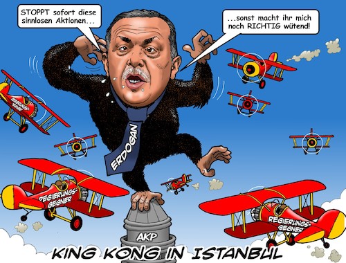 Cartoon: Erdogan King Kong (medium) by Joshua Aaron tagged erdogan,kritiker,regierungsgegner,erdogan,kritiker,regierungsgegner
