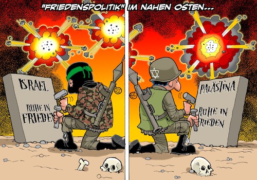 Cartoon: Friedenspolitik (medium) by Joshua Aaron tagged israel,hamas,palästina,gaza,krieg,terror,israel,hamas,palästina,gaza,krieg,terror