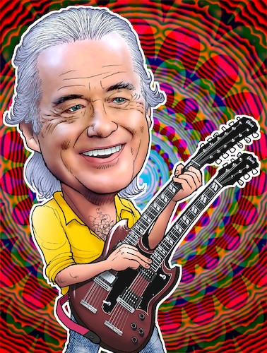 Cartoon: Jimmy Page (medium) by Joshua Aaron tagged led,zeppelin,gitarre,led,zeppelin,gitarre