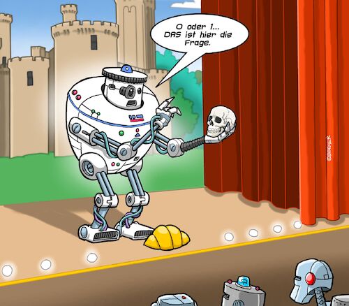 Cartoon: KI Hamlet (medium) by Chris Berger tagged hamlet,roboter,künstliche,intelligenz,ai,ki,theater,hamlet,roboter,künstliche,intelligenz,ai,ki,theater