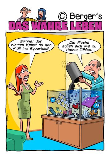 Cartoon: Natürliches Habitat (medium) by Chris Berger tagged aquarium,umweltverschmutzung,meer,fische,aquarium,umweltverschmutzung,meer,fische