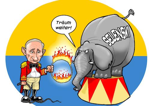 Cartoon: Putin und Selenski (medium) by Joshua Aaron tagged putin,selenski,ukraine,russland,krieg,putin,selenski,ukraine,russland,krieg