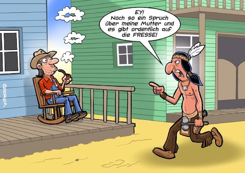 Cartoon: Rauchzeichen (medium) by Joshua Aaron tagged rauchsignale,rauchzeichen,indianer,cowboy,wild,west,rauchsignale,rauchzeichen,indianer,cowboy,wild,west