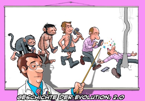 Cartoon: Smart Phone Evolution (medium) by Joshua Aaron tagged smartphone,handy,evolution,smartphone,handy,evolution
