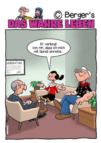 Cartoon: Spinat (medium) by Chris Berger tagged olive,oil,popeye,olivia,eheberatung,spinat,olive,oil,popeye,olivia,eheberatung,spinat
