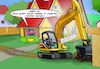 Cartoon: Ausgrabungen (small) by Joshua Aaron tagged hund,graben,bagger,nachbar,haus,grundstück,buddeln,erde