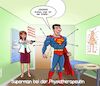 Cartoon: Bei der Physio (small) by Chris Berger tagged superman,physiotherapie,massage,kugelsicher,pistole,therapie