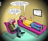 Cartoon: Beim Psychiater (small) by Chris Berger tagged psychiater,patient,seriosität,ernst,soziophobie,probleme,couch