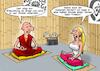 Cartoon: Erleuchtung (small) by Joshua Aaron tagged buddhismus,materialismus,nirvna,erleuchtung,shopping,queen