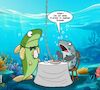 Cartoon: Fliegenfischen (small) by Chris Berger tagged fliege,restaurant,suppe,fisch,angler,fliegenfischen