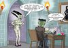 Cartoon: Frankies Internetrecherche (small) by Joshua Aaron tagged frankenstein,monster,braut,internet,sex,weird,seltsam