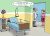 Cartoon: Im Krankenhaus (small) by Joshua Aaron tagged unfall,bein,amputation,arzt,patient,ehefrau,krankenhaus,krankenzimmer
