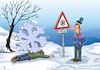 Cartoon: Starker Schneefall (small) by Joshua Aaron tagged schneefall,winter,chaos,wetterwarnung