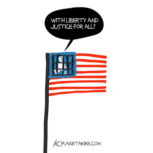 Cartoon: Justice for all (medium) by Kike Estrada tagged liberty,migration