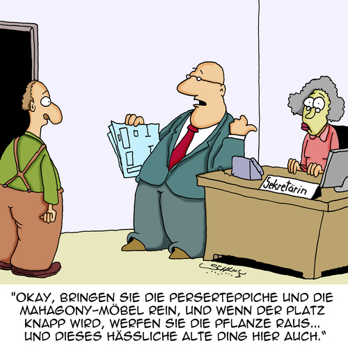 Cartoon: Alles neu (medium) by Karsten Schley tagged wirtschaft,business,arbeit,arbeitgeber,arbeitnehmer,alter,wertschätzung,renovierung,büro,wirtschaft,business,arbeit,arbeitgeber,arbeitnehmer,alter,wertschätzung,renovierung,büro