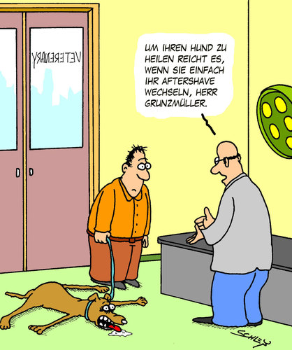 Cartoon: Armer Hund (medium) by Karsten Schley tagged tiere,haustiere,mann,männer,gesellschaft,gesundheit