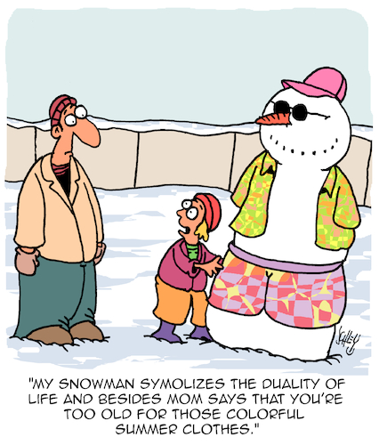 Cartoon: Colorful (medium) by Karsten Schley tagged summer,winter,families,kids,snow,age,clothes,fashion,men,women,society,summer,winter,families,kids,snow,age,clothes,fashion,men,women,society