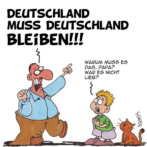Cartoon: Deutschland!! (medium) by Karsten Schley tagged deutsch,deutschland,bayern,ausgrenzung,rechtsextremismus,politik,demokratie,gesellschaft,deutsch,deutschland,bayern,ausgrenzung,rechtsextremismus,politik,demokratie,gesellschaft