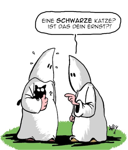 Cartoon: Die Schwarze Katze (medium) by Karsten Schley tagged ku,klux,klan,katzen,rassismus,politik,usa,religion,ku,klux,klan,katzen,rassismus,politik,usa,religion