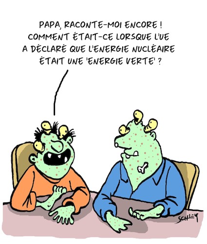 Cartoon: Energie Verte (medium) by Karsten Schley tagged energie,nucleaire,ue,politique,climat,nature,environnement,societe,energie,nucleaire,ue,politique,climat,nature,environnement,societe