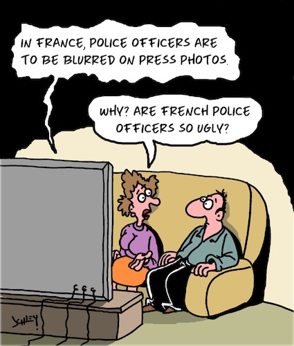 Cartoon: French Flics (medium) by Karsten Schley tagged france,police,security,politics,press,media,pictures,democracy,social,issues,france,police,security,politics,press,media,pictures,democracy,social,issues