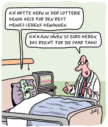 Cartoon: Genug Geld (medium) by Karsten Schley tagged ärzte,patienten,geld,lotterie,gesundheit,gesellschaft,ärzte,patienten,geld,lotterie,gesundheit,gesellschaft