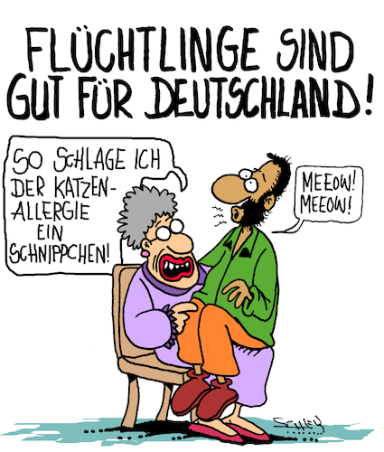 Cartoon: Gut für Deutschland (medium) by Karsten Schley tagged flüchtlinge,gesundheit,deutschland,europa,einwanderung,gesellschaft,politik,flüchtlinge,gesundheit,deutschland,europa,einwanderung,gesellschaft,politik