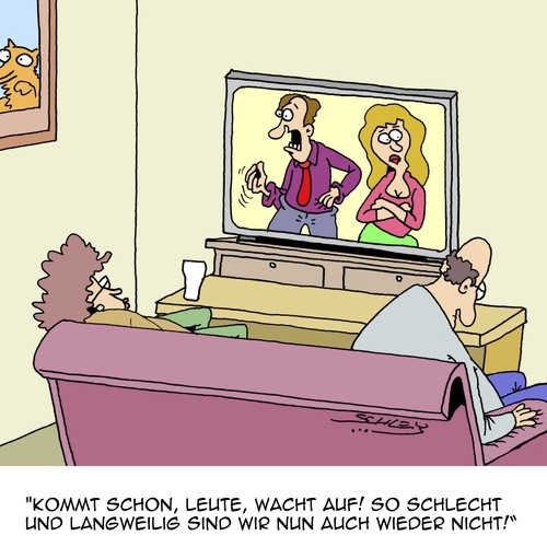 Cartoon: Gute Nacht! (medium) by Karsten Schley tagged fernsehen,unterhaltung,tv,gez,qualität,privatfernsehen,volksverblödung,gesellschaft,fernsehen,unterhaltung,tv,gez,qualität,privatfernsehen,volksverblödung,gesellschaft