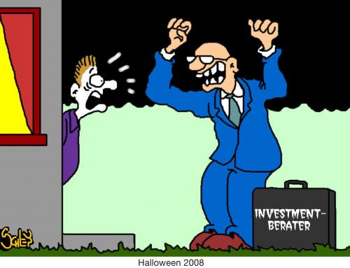 Cartoon: Halloween 2008 (medium) by Karsten Schley tagged märkte,business,wirtschaft,finanzen,finanzkrise