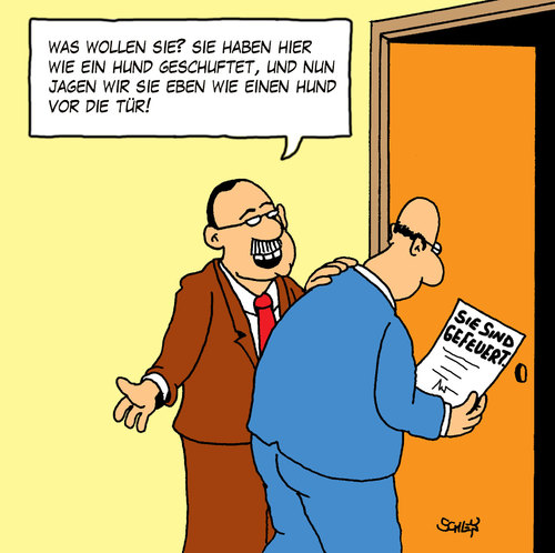 Cartoon: Hund (medium) by Karsten Schley tagged wirtschaft,gesellschaft,business,geld,arbeitnehmer,arbeitgeber