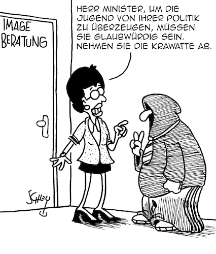 Cartoon: Jugend und Politik (medium) by Karsten Schley tagged jugend,politik,politiker,wahlkampf,glaubwürdigkeit,werbung,imageberatung,alter,demokratie,medien,gesellschaft,jugend,politik,politiker,wahlkampf,glaubwürdigkeit,werbung,imageberatung,alter,demokratie,medien,gesellschaft