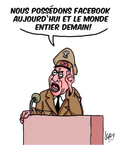 Cartoon: Le Monde (medium) by Karsten Schley tagged haine,racisme,facebook,nazis,medias,sociaux,technologie,politique,propagande,haine,racisme,facebook,nazis,medias,sociaux,technologie,politique,propagande