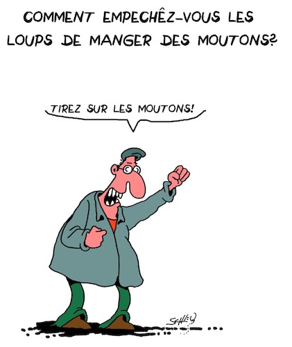 Cartoon: Loups et Moutons (medium) by Karsten Schley tagged mouton,loups,betes,environnement,elevage,sexe,politique,mouton,loups,betes,environnement,elevage,sexe,politique