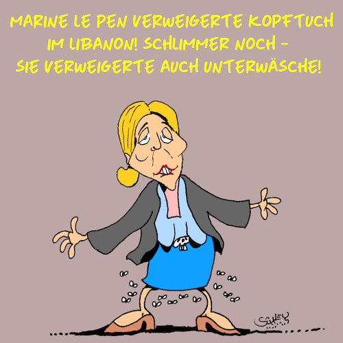 Cartoon: Marine Le Pen (medium) by Karsten Schley tagged politik,frankreich,fn,wahlen,marine,le,pen,rechtsextremismus,faschismus,europa,eu,rassismus,religion,politik,frankreich,fn,wahlen,marine,le,pen,rechtsextremismus,faschismus,europa,eu,rassismus,religion