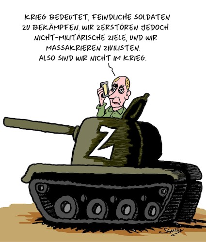 Cartoon: NICHT im Krieg (medium) by Karsten Schley tagged krieg,ukraine,russland,putin,kriegsverbrechen,politik,zivilisten,militär,medien,krieg,ukraine,russland,putin,kriegsverbrechen,politik,zivilisten,militär,medien