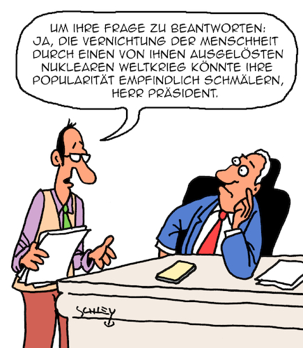 Cartoon: Popularität (medium) by Karsten Schley tagged popularität,umfragen,umfragewerte,wahlen,wiederwahl,politik,präsidentschaft,krieg,menschheit,gesellschaft,demoskopie,demokratie,popularität,umfragen,umfragewerte,wahlen,wiederwahl,politik,präsidentschaft,krieg,menschheit,gesellschaft,demoskopie,demokratie