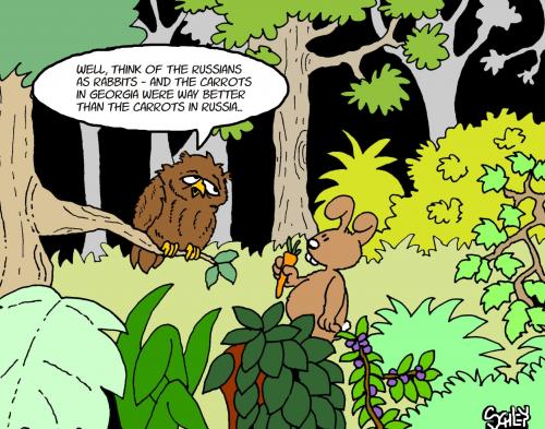 Cartoon: Rabbit and Owl Inc (medium) by Karsten Schley tagged politics,nature,animals