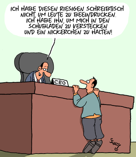 Cartoon: RIESEN Schreibtisch (medium) by Karsten Schley tagged wirtschaft,ceo,arbeit,arbeitgeber,arbeitnehmer,büro,büroschlaf,business,wirtschaft,ceo,arbeit,arbeitgeber,arbeitnehmer,büro,büroschlaf,business