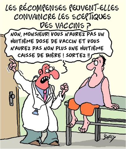 Cartoon: Sceptiques du Vaccin (medium) by Karsten Schley tagged corona,vaccins,gouvernement,recompenses,sceptiques,mort,sante,societe,corona,vaccins,gouvernement,recompenses,sceptiques,mort,sante,societe