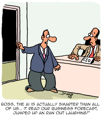 Cartoon: Smarter (medium) by Karsten Schley tagged ai,business,forecasts,economy,sales,profits,turnover,technology,media,ai,business,forecasts,economy,sales,profits,turnover,technology,media