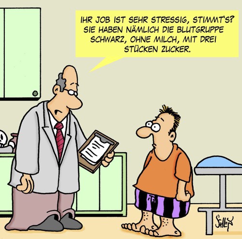 Cartoon: Stress (medium) by Karsten Schley tagged gesundheit,stress,arbeit,arbeitgeber,arbeitnehmer,wirtschaft,business,ärzte,gesellschaft,gesundheit,stress,arbeit,arbeitgeber,arbeitnehmer,wirtschaft,business,ärzte,gesellschaft