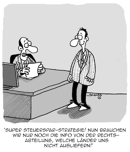 Cartoon: Super Strategie! (medium) by Karsten Schley tagged wirtschaft,planung,steuern,steuerersparnis,steuerhinterziehung,finanzen,recht,steuerrecht,gesetze,justiz,auslieferungen,politik,strategie,wirtschaft,planung,steuern,steuerersparnis,steuerhinterziehung,finanzen,recht,steuerrecht,gesetze,justiz,auslieferungen,politik,strategie