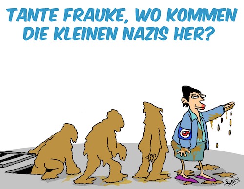 Cartoon: Tante Frauke... (medium) by Karsten Schley tagged afd,deutschland,wahlen,demokratie,nazis,rechtsextremismus,europa,politik,frauke,petry,afd,deutschland,wahlen,demokratie,nazis,rechtsextremismus,europa,politik,frauke,petry