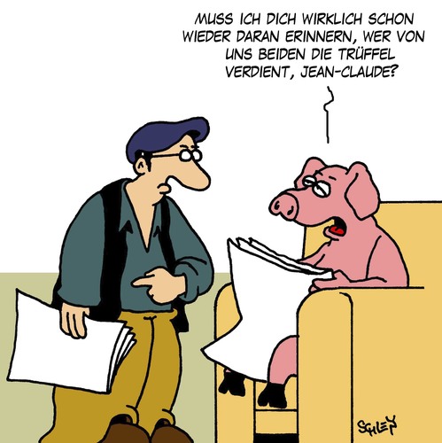 Cartoon: Trüffel (medium) by Karsten Schley tagged verdienst,einkommen,jobs,geld,business,ernährung,tiere,verdienst,einkommen,jobs,business,ernährung,tiere