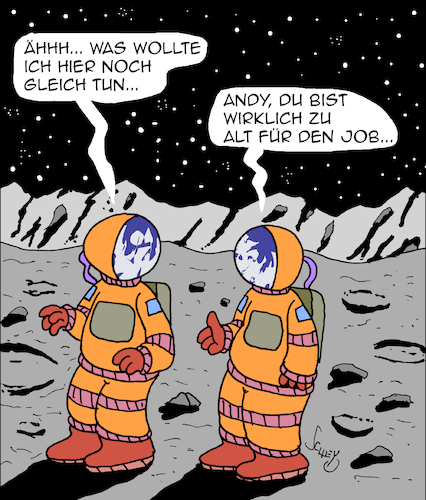 Cartoon: Zu alt (medium) by Karsten Schley tagged alter,jobs,raumfahrt,weltraum,astronauten,forschung,wissenschaft,rente,arbeitgeber,arbeitnehmer,gesellschaft,alter,jobs,raumfahrt,weltraum,astronauten,forschung,wissenschaft,rente,arbeitgeber,arbeitnehmer,gesellschaft
