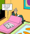 Cartoon: Altmodisch (small) by Karsten Schley tagged kinder,eltern,jugend,alter,senioren,gesellschaft,zeitungen,medien,gesundheit,psychologie