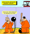 Cartoon: Baseball (small) by Karsten Schley tagged justiz strafvollzug strafgefangene gesellschaft deutschland usa sport baseball